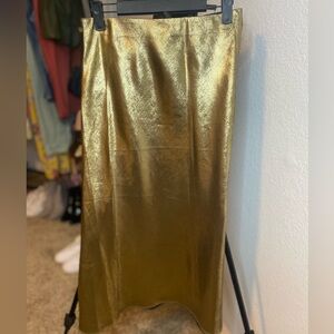 Loft Metallic Gold Skirt